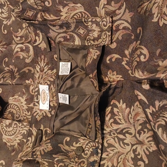 Talbots Petites "Silk & Wool Blend" Jacquard Print Pants in Size 4 - Picture 8 of 9